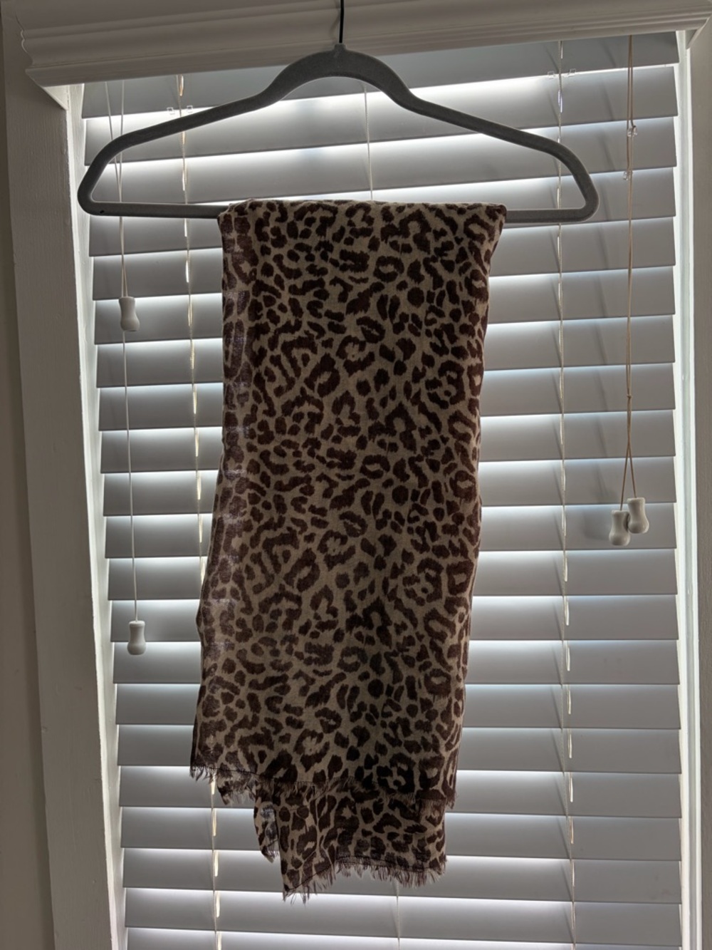 J. Crew Leopard Print Wool Scarf in Brown and Cream